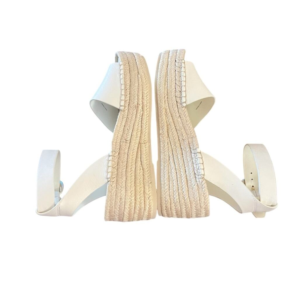 Vince Belisa Leather Wedge Espadrille Platform  Sandal In Milk NEW Size 9.5 - Picture 3 of 11